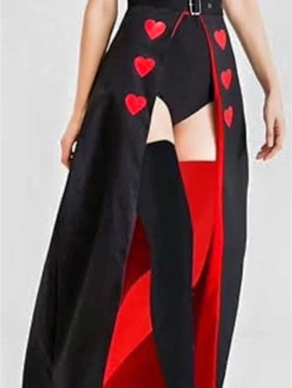 Black & Red Heart Detail Maxi Costume Dress